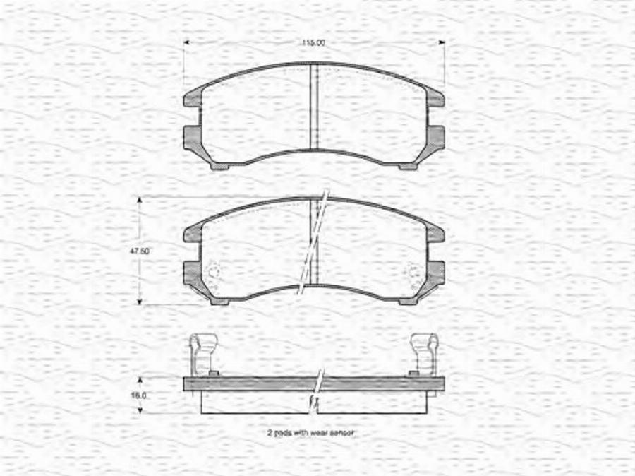 Magneti Marelli 363702160963 - Тормозные колодки, дисковые, комплект autodnr.net