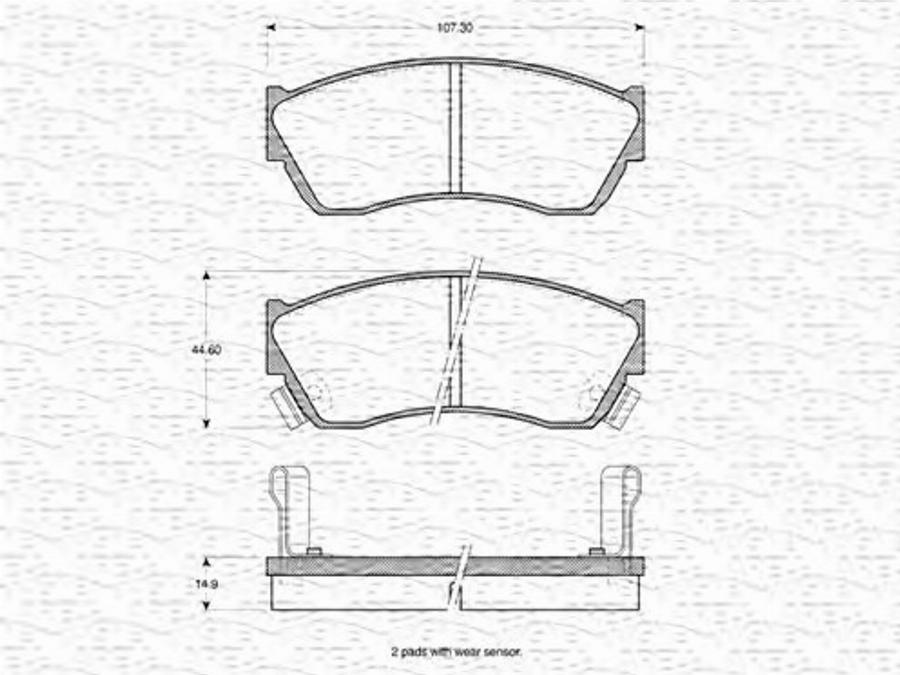 Magneti Marelli 363702160964 - Тормозные колодки, дисковые, комплект autodnr.net