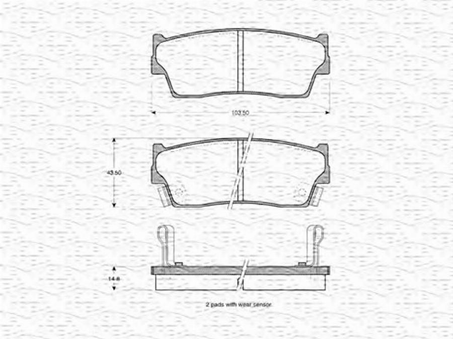 Magneti Marelli 363702160966 - Тормозные колодки, дисковые, комплект avtokuzovplus.com.ua