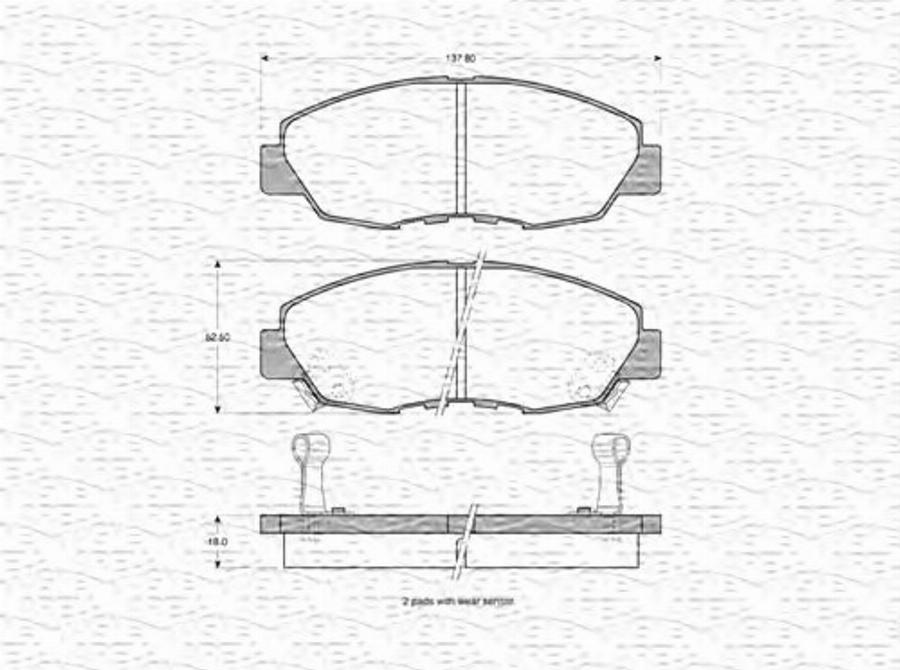 Magneti Marelli 363702160973 - Тормозные колодки, дисковые, комплект autodnr.net