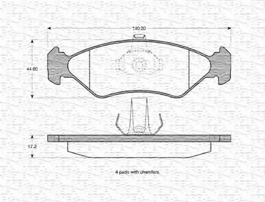 Magneti Marelli 363702160991 - Гальмівні колодки, дискові гальма autocars.com.ua