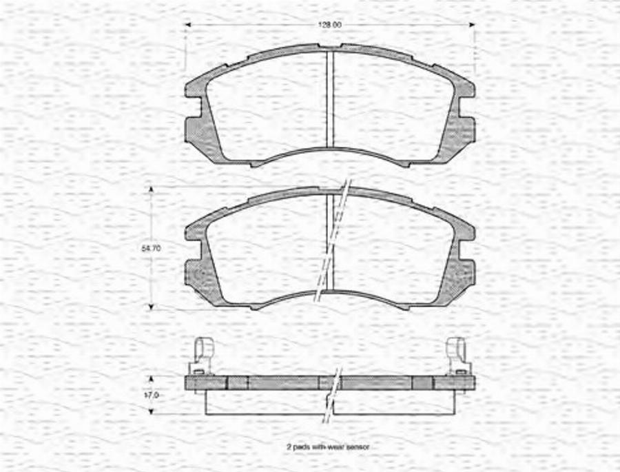 Magneti Marelli 363702161008 - Тормозные колодки, дисковые, комплект autodnr.net