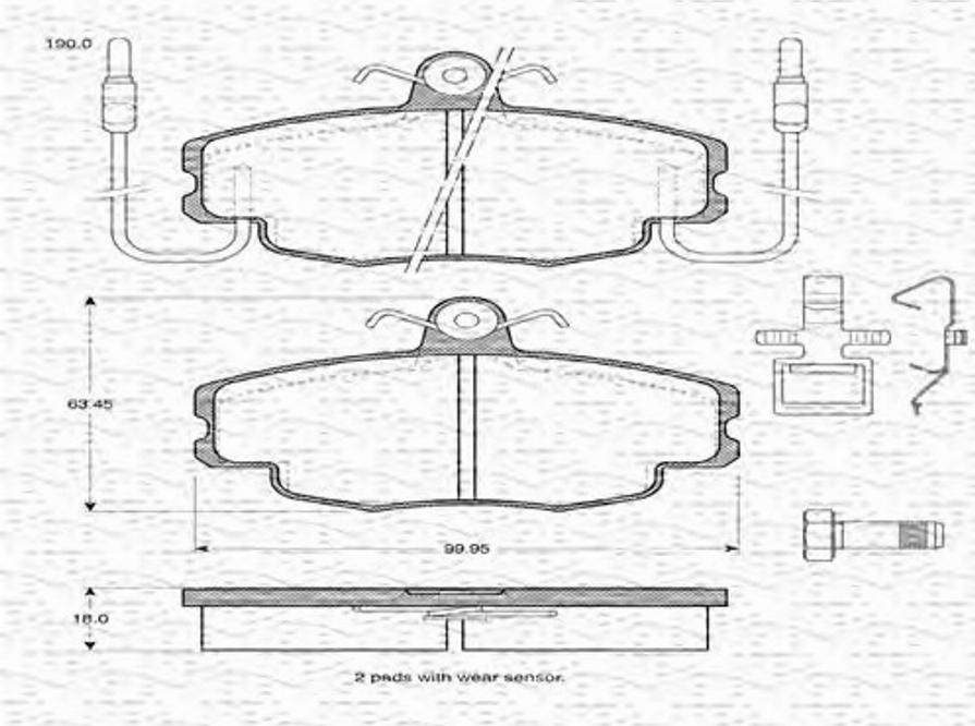 Magneti Marelli 363702161018 - Гальмівні колодки, дискові гальма autocars.com.ua