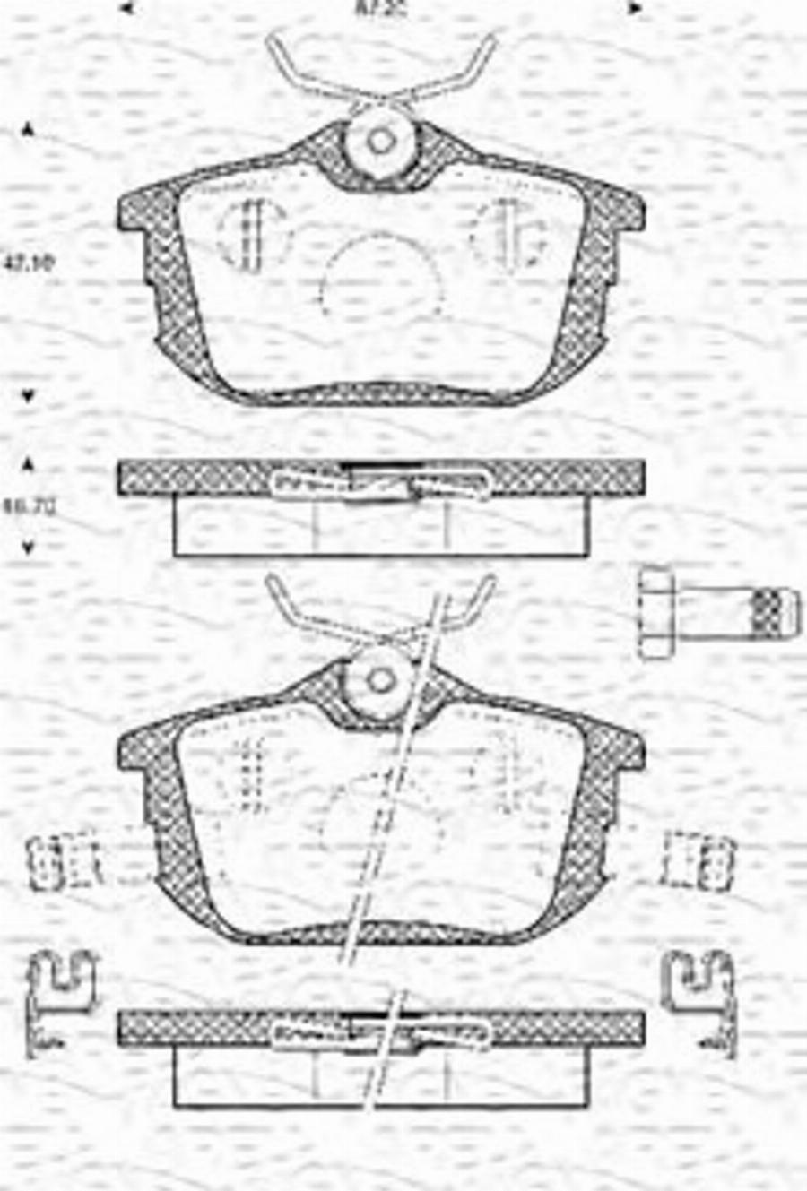 Magneti Marelli 363702161037 - Тормозные колодки, дисковые, комплект autodnr.net