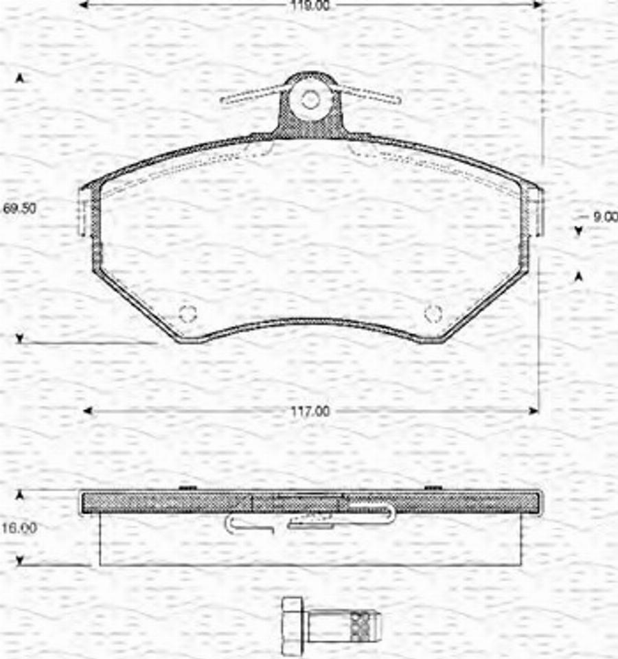 Magneti Marelli 363702161038 - Тормозные колодки, дисковые, комплект autodnr.net