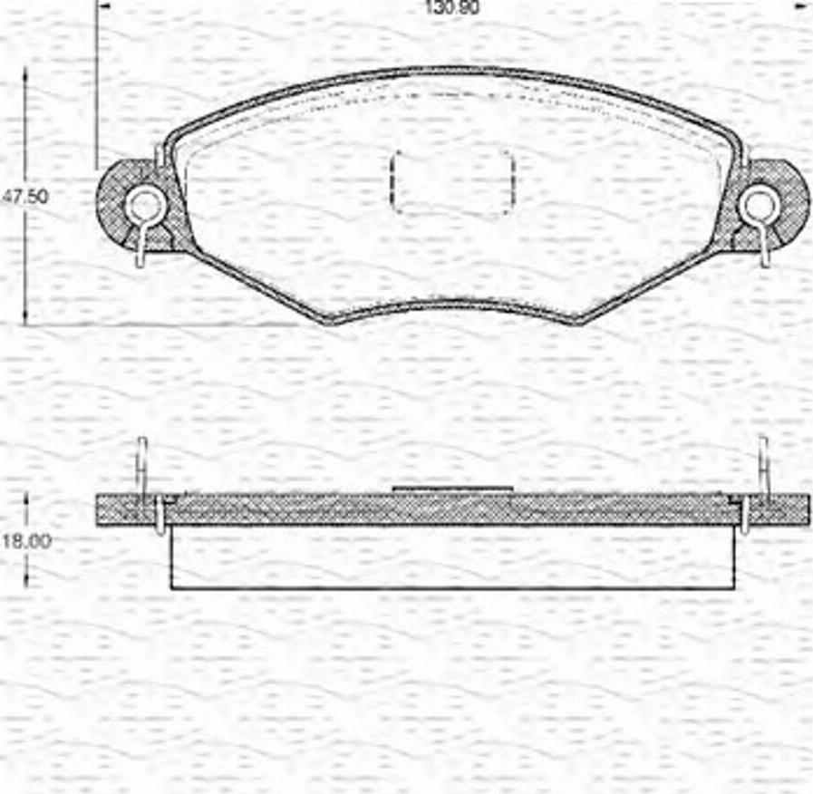 Magneti Marelli 363702161039 - Тормозные колодки, дисковые, комплект avtokuzovplus.com.ua