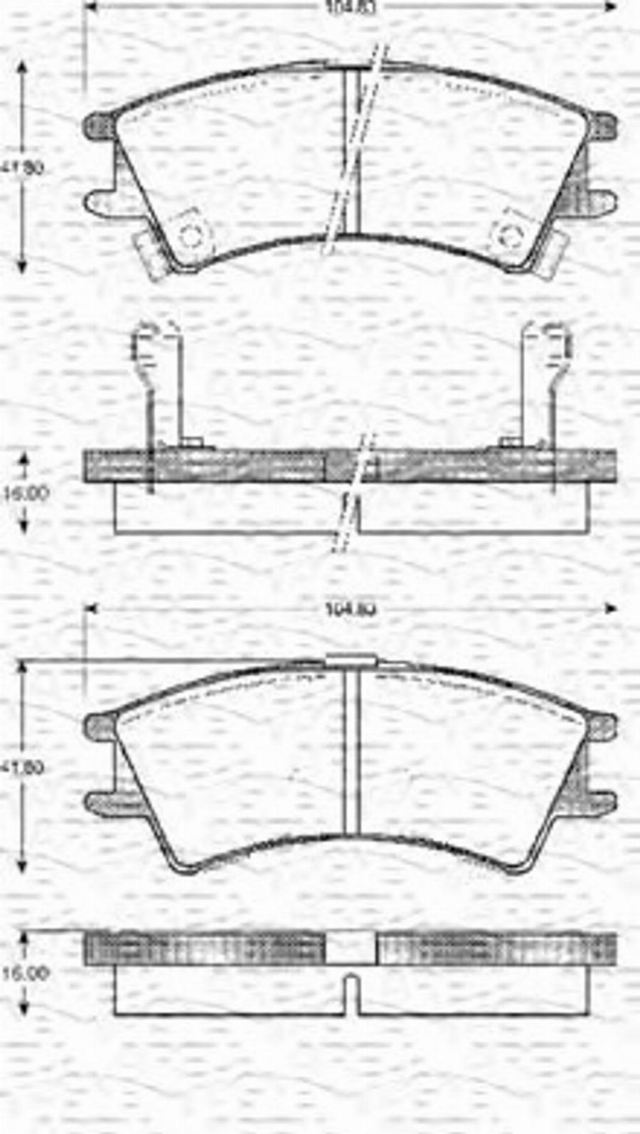 Magneti Marelli 363702161044 - Тормозные колодки, дисковые, комплект avtokuzovplus.com.ua