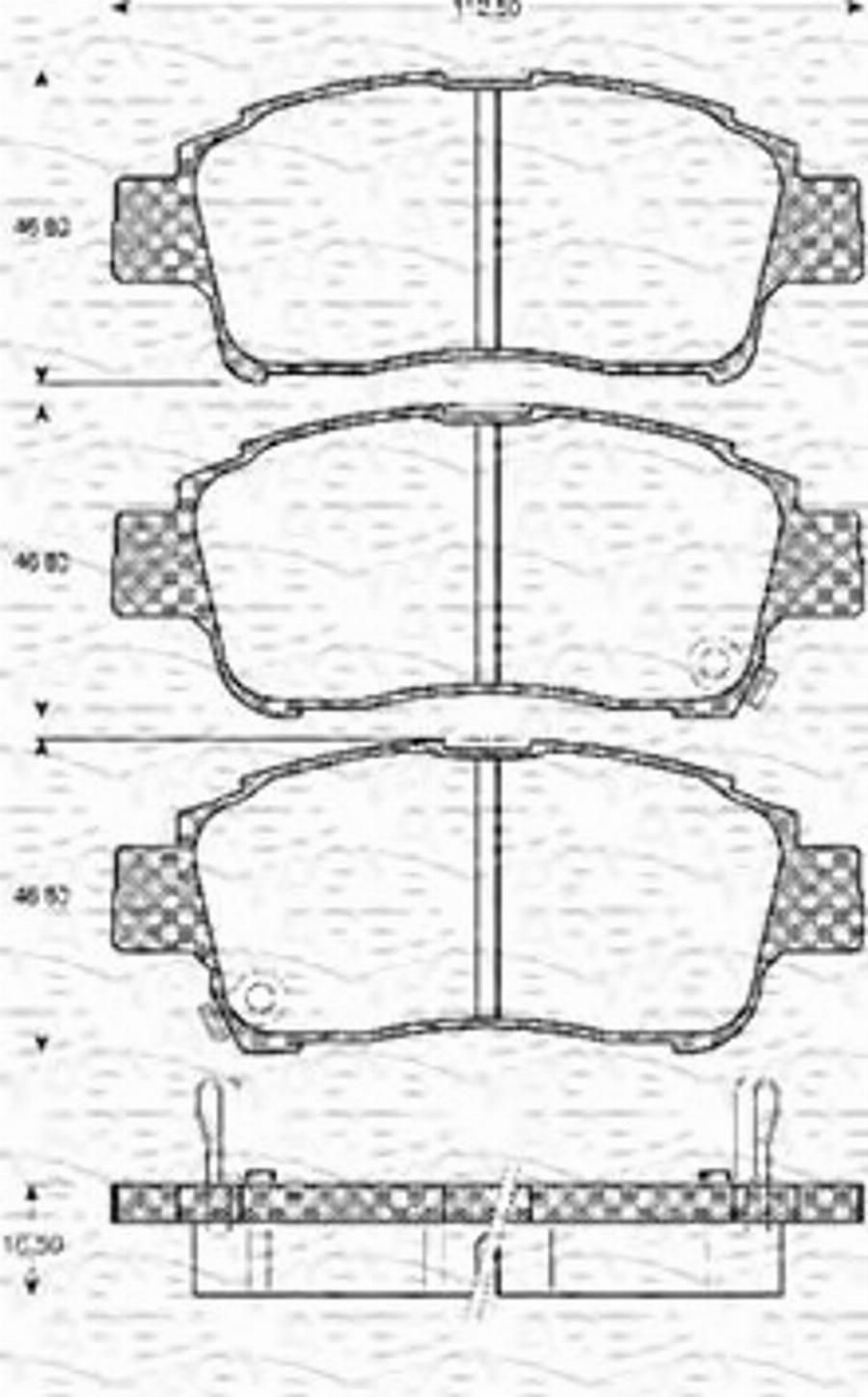 Magneti Marelli 363702161054 - Тормозные колодки, дисковые, комплект autodnr.net