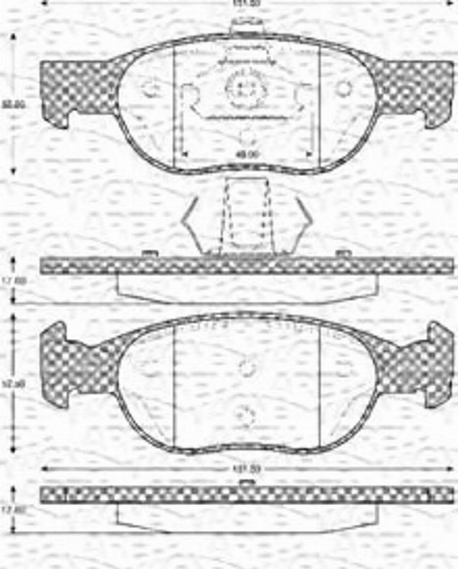 Magneti Marelli 363702161055 - Тормозные колодки, дисковые, комплект avtokuzovplus.com.ua