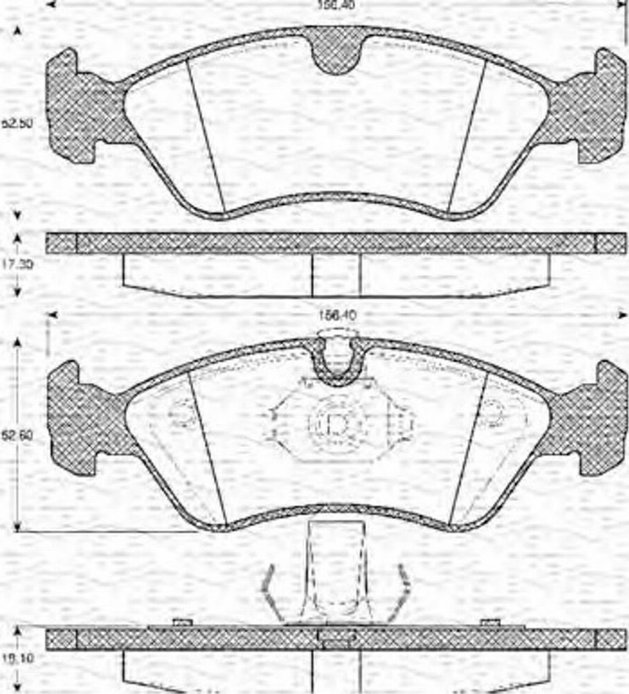 Magneti Marelli 363702161070 - Гальмівні колодки, дискові гальма autocars.com.ua