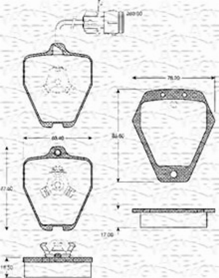 Magneti Marelli 363702161080 - Тормозные колодки, дисковые, комплект avtokuzovplus.com.ua