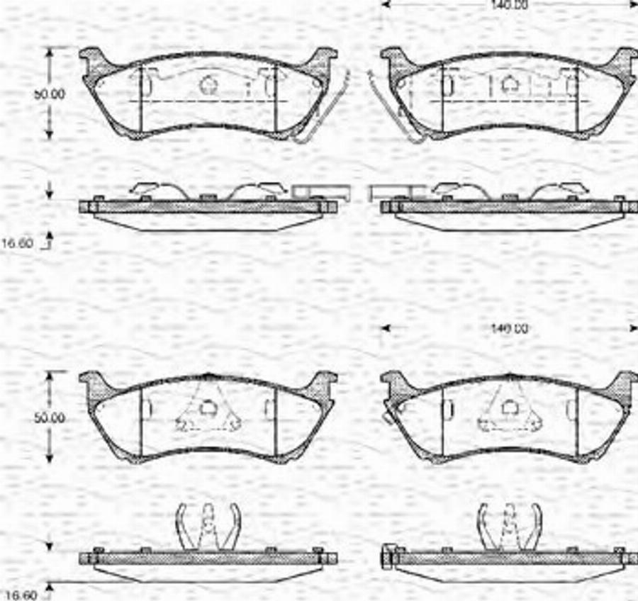 Magneti Marelli 363702161100 - Тормозные колодки, дисковые, комплект autodnr.net