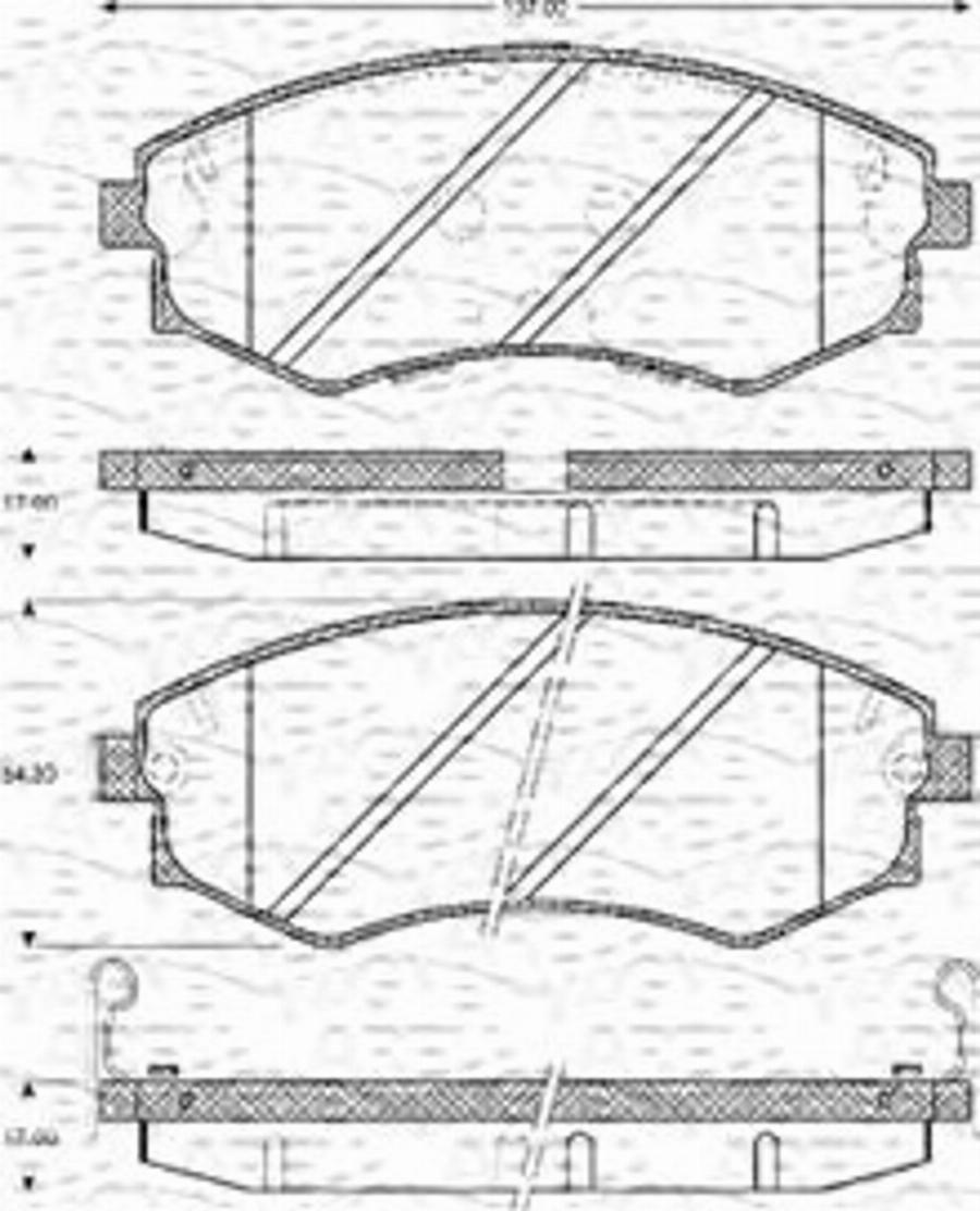 Magneti Marelli 363702161126 - Тормозные колодки, дисковые, комплект autodnr.net