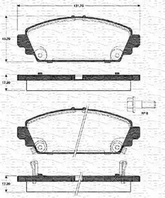 Magneti Marelli 363702161131 - Тормозные колодки, дисковые, комплект avtokuzovplus.com.ua