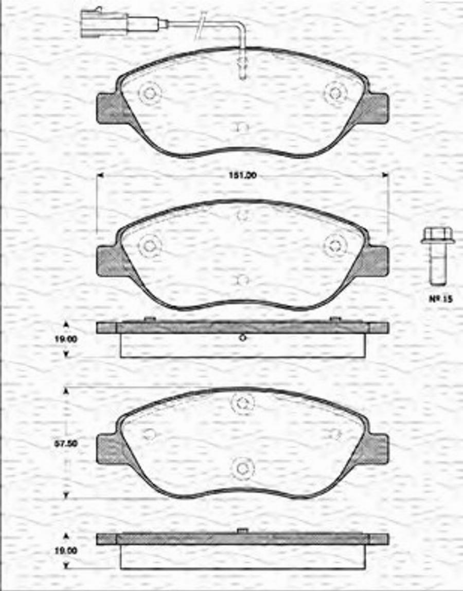 Magneti Marelli 363702161162 - Тормозные колодки, дисковые, комплект avtokuzovplus.com.ua