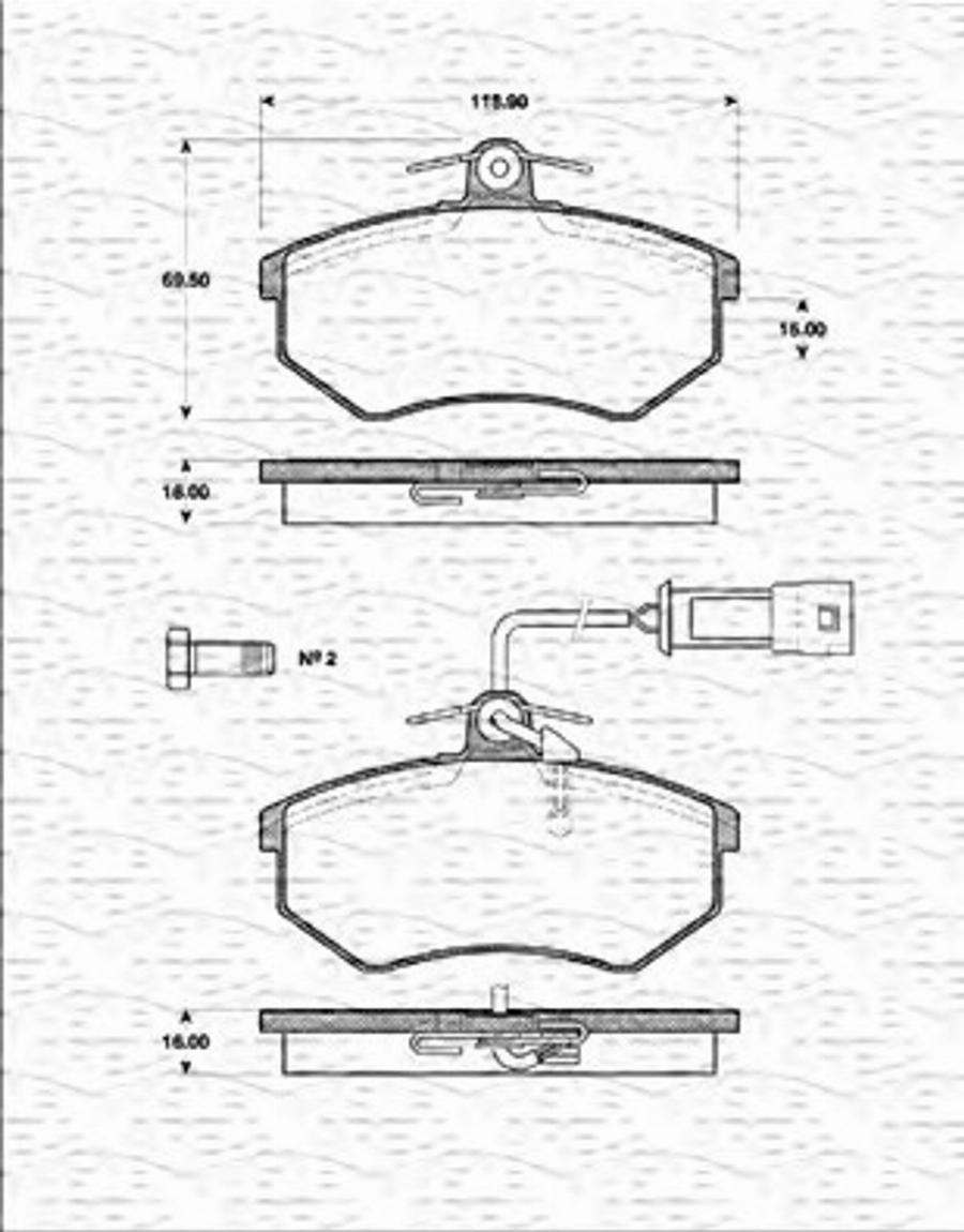 Magneti Marelli 363702161179 - Тормозные колодки, дисковые, комплект autodnr.net