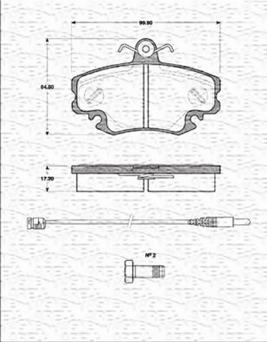 Magneti Marelli 363702161182 - Гальмівні колодки, дискові гальма autocars.com.ua