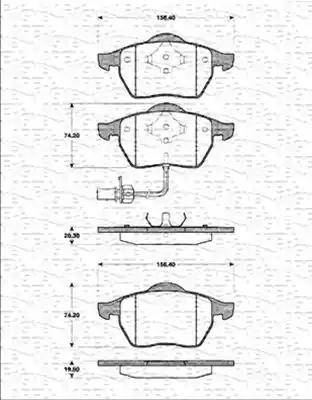 Magneti Marelli 363702161191 - Тормозные колодки, дисковые, комплект autodnr.net