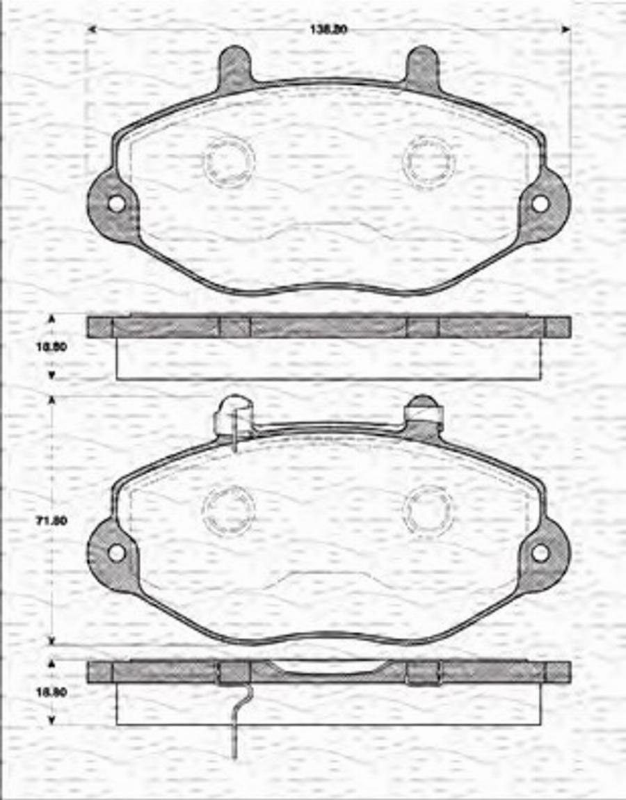 Magneti Marelli 363702161193 - Гальмівні колодки, дискові гальма autocars.com.ua