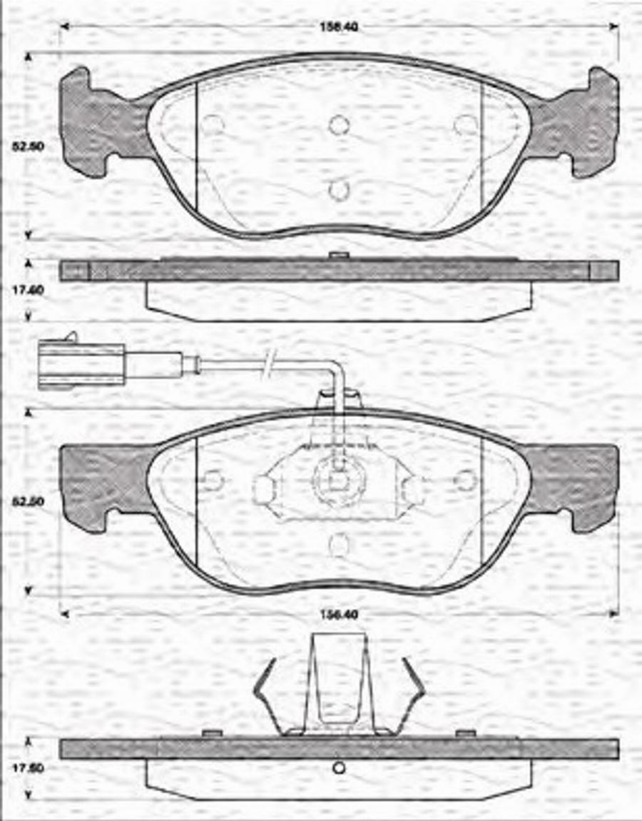 Magneti Marelli 363702161198 - Тормозные колодки, дисковые, комплект autodnr.net