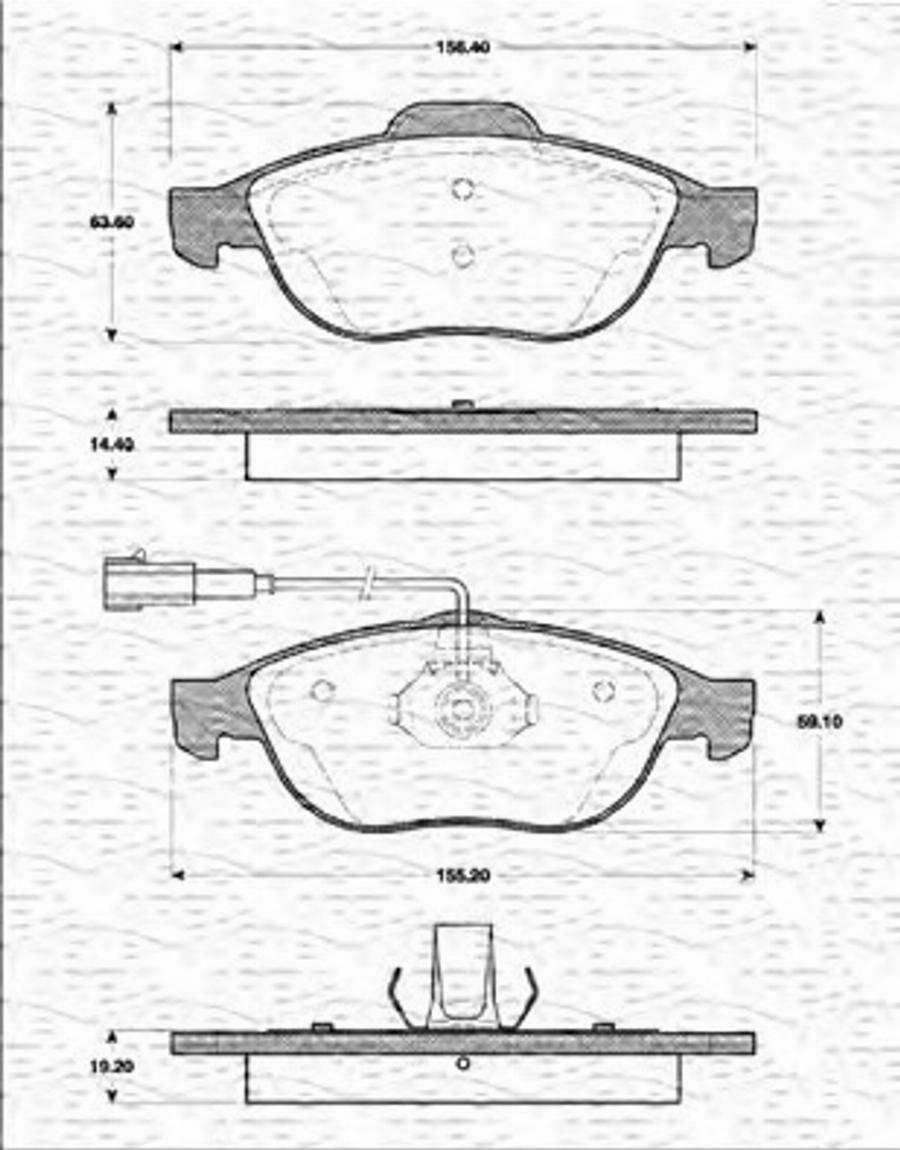 Magneti Marelli 363702161207 - Тормозные колодки, дисковые, комплект autodnr.net