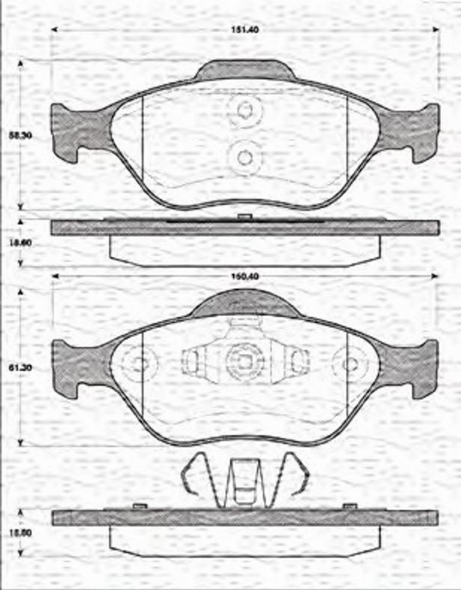 Magneti Marelli 363702161215 - Гальмівні колодки, дискові гальма autocars.com.ua