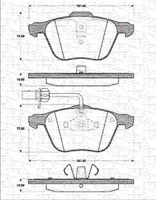 Magneti Marelli 363702161228 - Гальмівні колодки, дискові гальма autocars.com.ua