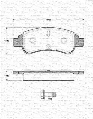 Magneti Marelli 363702161230 - Гальмівні колодки, дискові гальма autocars.com.ua