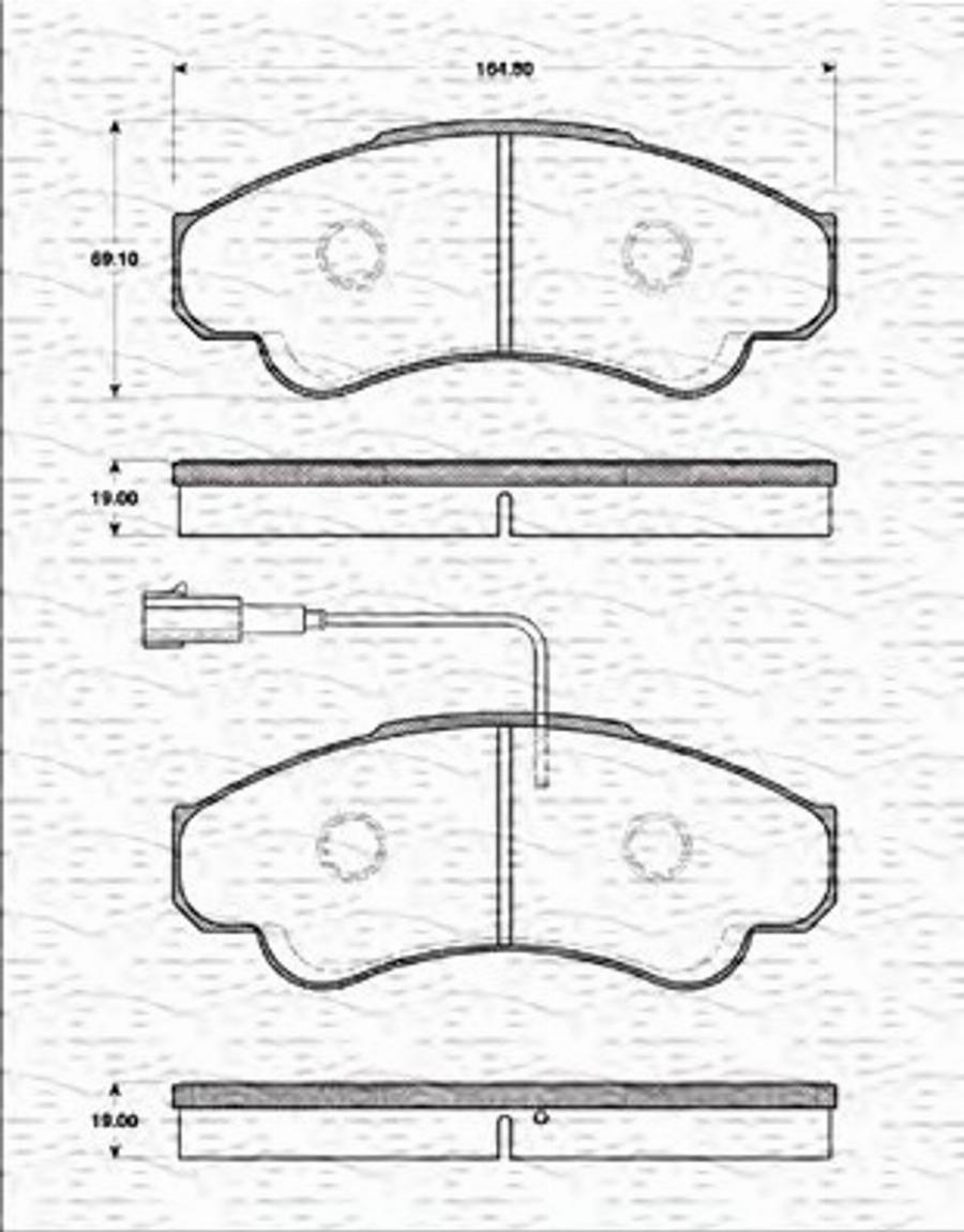 Magneti Marelli 363702161240 - Тормозные колодки, дисковые, комплект avtokuzovplus.com.ua