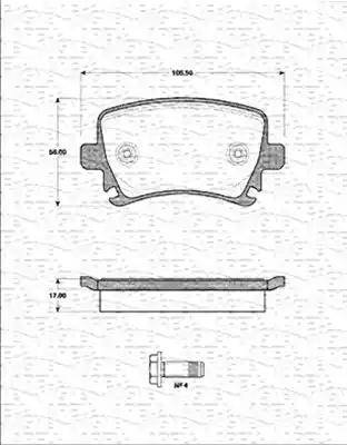 Magneti Marelli 363702161251 - Гальмівні колодки, дискові гальма autocars.com.ua