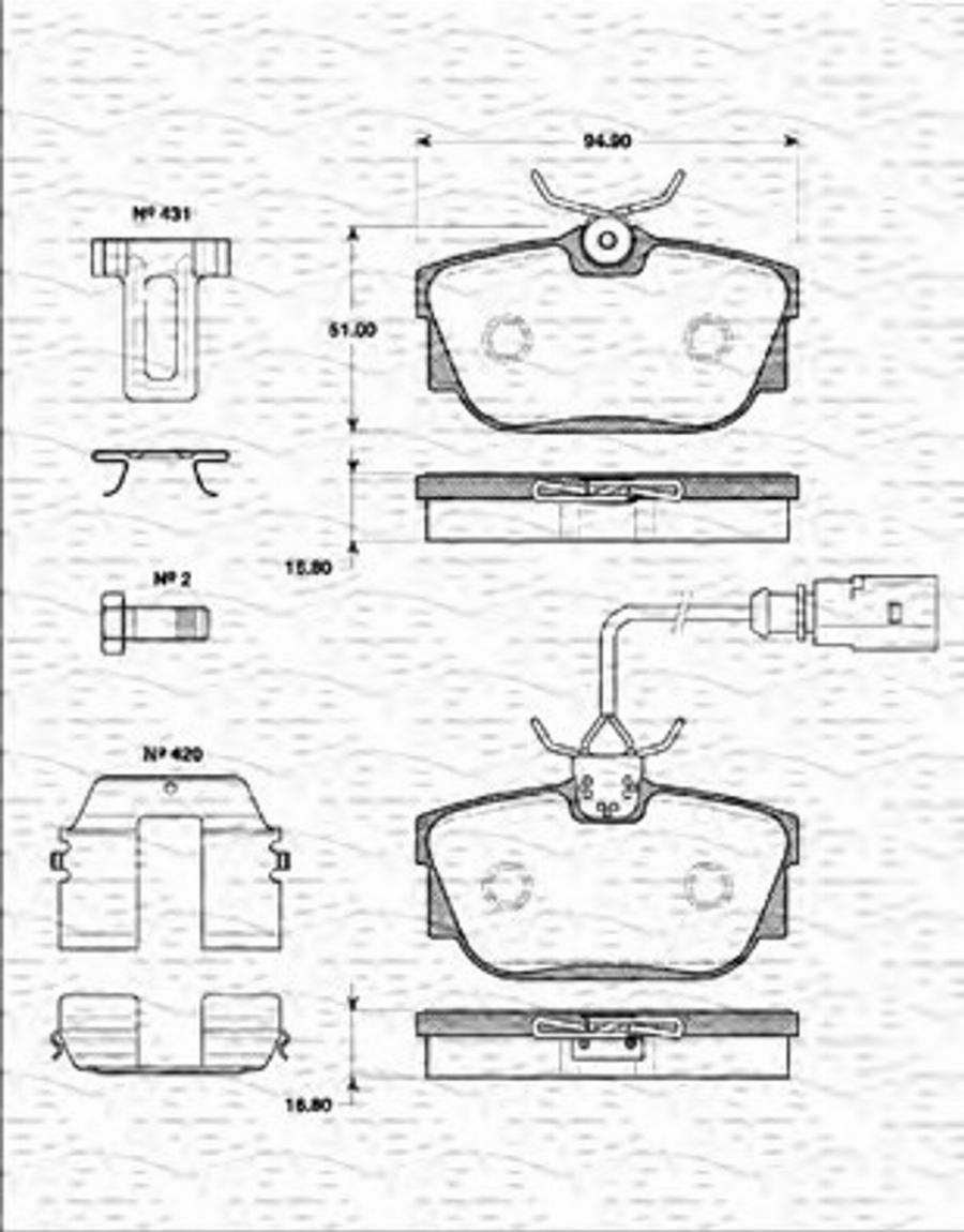 Magneti Marelli 363702161267 - Тормозные колодки, дисковые, комплект autodnr.net