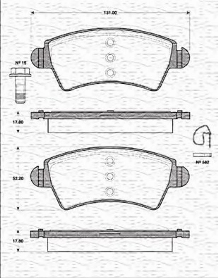 Magneti Marelli 363702161286 - Тормозные колодки, дисковые, комплект autodnr.net