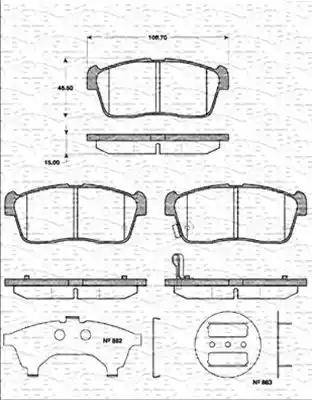 Magneti Marelli 363702161303 - Тормозные колодки, дисковые, комплект avtokuzovplus.com.ua