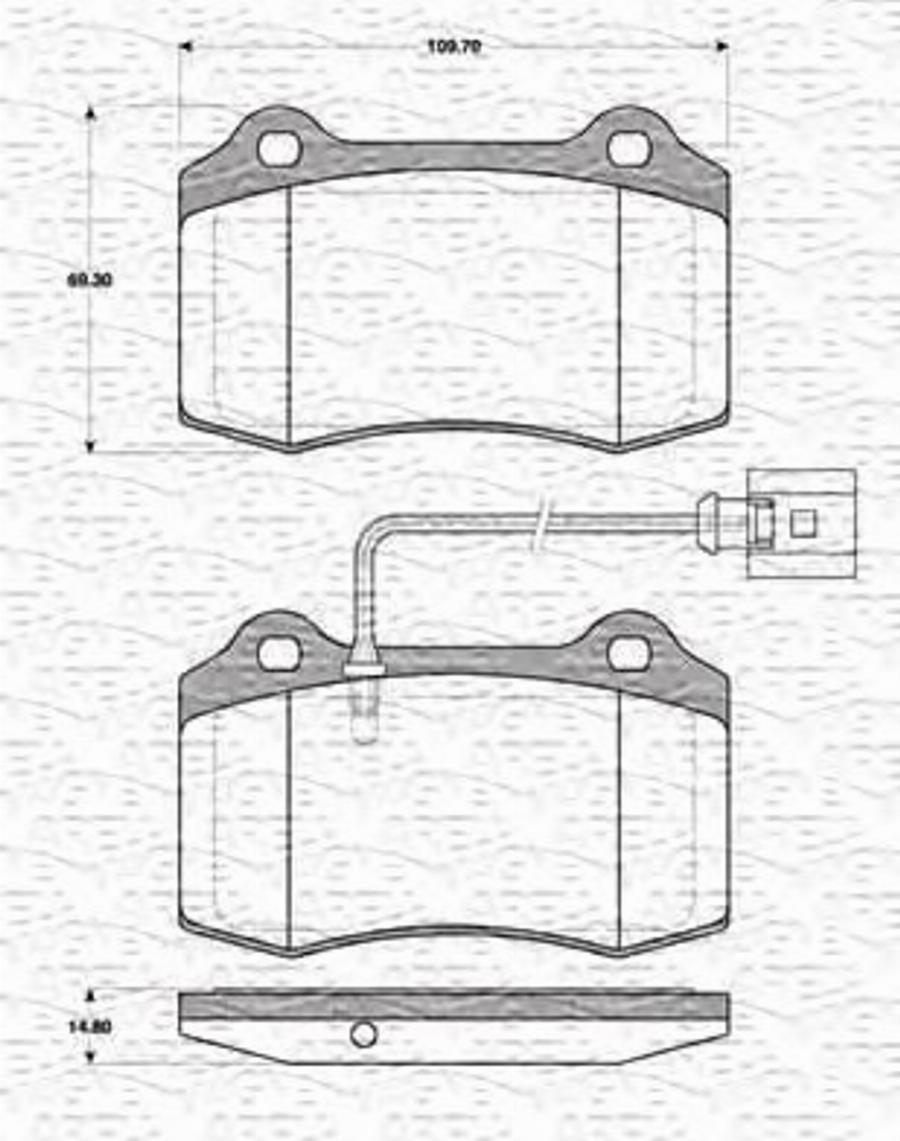 Magneti Marelli 363702161325 - Гальмівні колодки, дискові гальма autocars.com.ua