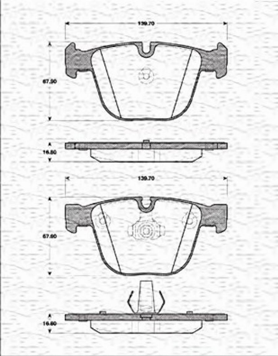 Magneti Marelli 363702161334 - Гальмівні колодки, дискові гальма autocars.com.ua