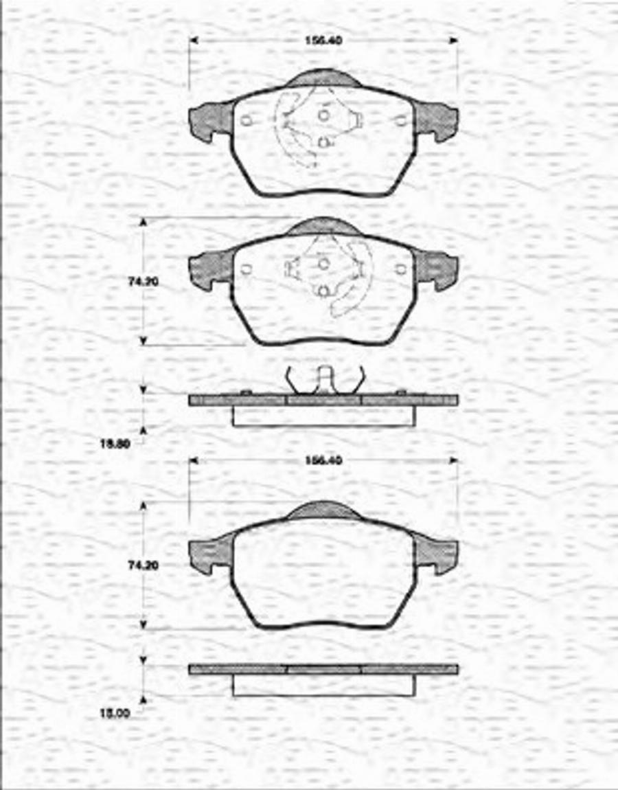 Magneti Marelli 363702161396 - Тормозные колодки, дисковые, комплект avtokuzovplus.com.ua