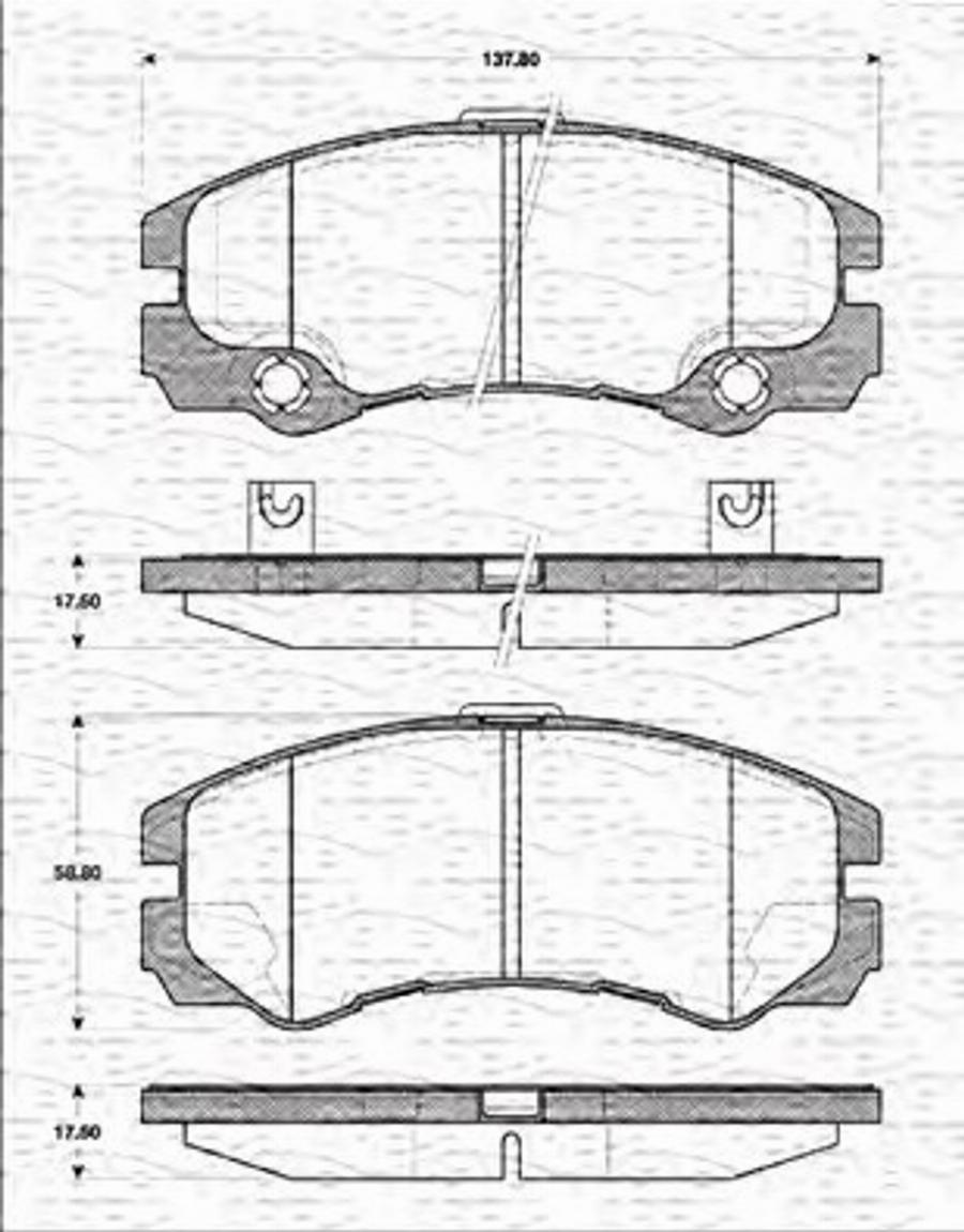 Magneti Marelli 363702161413 - Тормозные колодки, дисковые, комплект autodnr.net