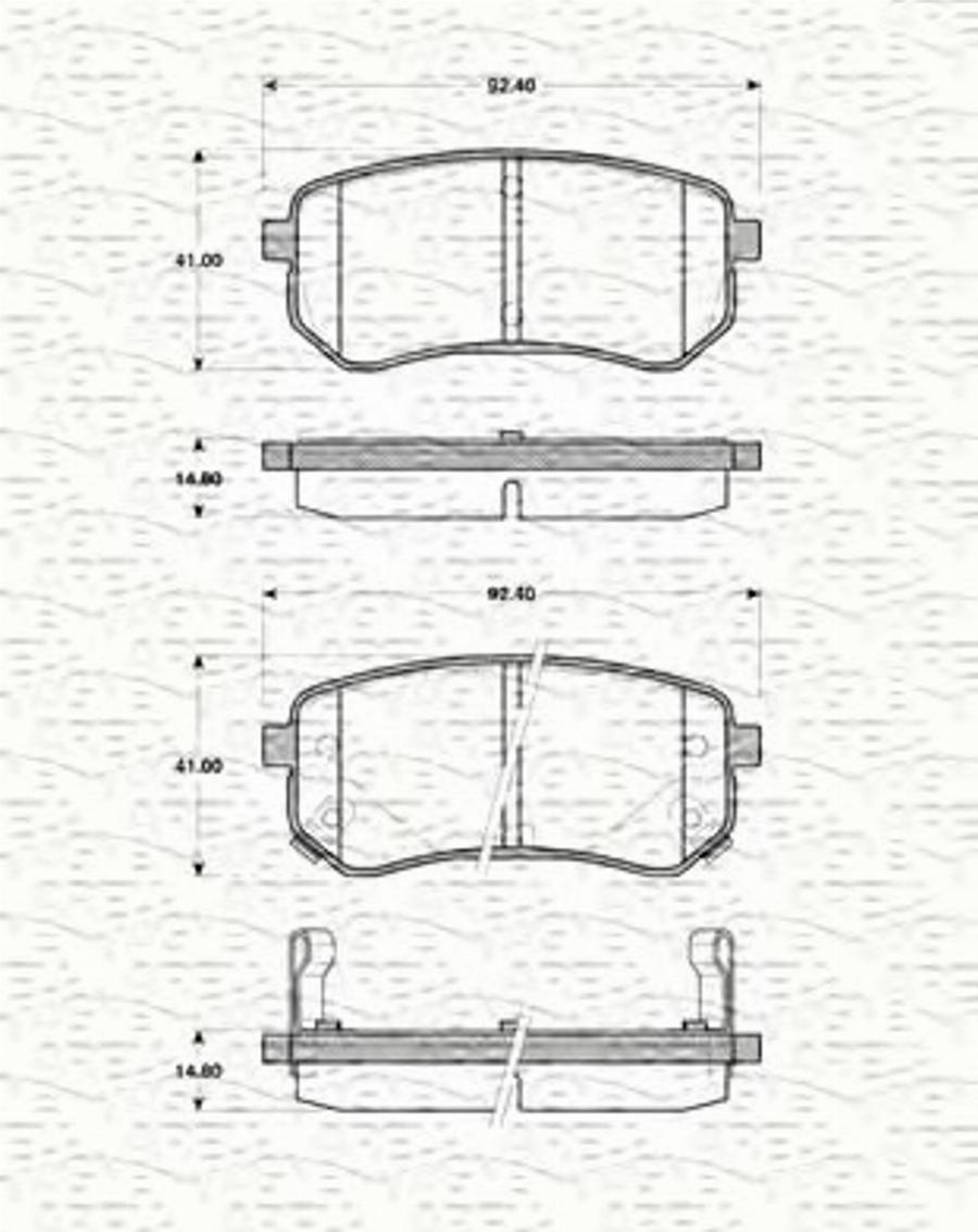 Magneti Marelli 363702161431 - Тормозные колодки, дисковые, комплект autodnr.net