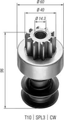 Magneti Marelli 940113020018 - Ведущая шестерня, стартер autodnr.net