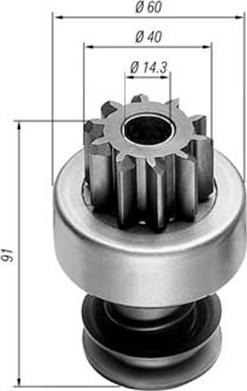 Magneti Marelli 940113020028 - Ведущая шестерня, стартер avtokuzovplus.com.ua