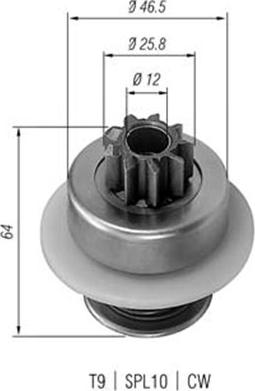 Magneti Marelli 940113020054 - Ведущая шестерня, стартер avtokuzovplus.com.ua