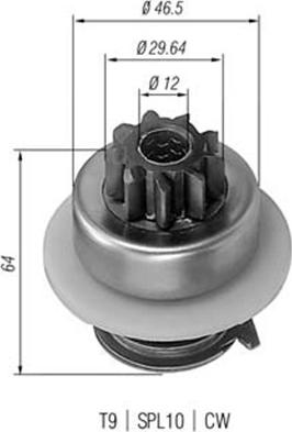 Magneti Marelli 940113020074 - Провідна шестерня, стартер autocars.com.ua