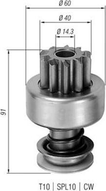 Magneti Marelli 940113020076 - Ведущая шестерня, стартер avtokuzovplus.com.ua