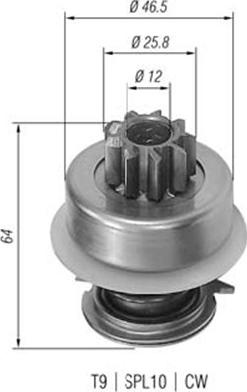 Magneti Marelli 940113020078 - Провідна шестерня, стартер autocars.com.ua