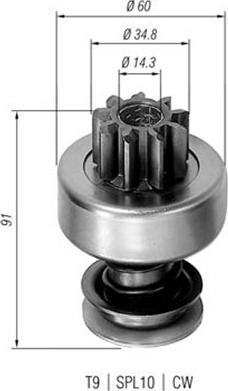 Magneti Marelli 940113020079 - Провідна шестерня, стартер autocars.com.ua