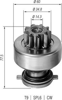 Magneti Marelli 940113020114 - Ведущая шестерня, стартер avtokuzovplus.com.ua