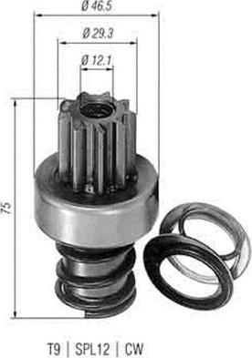 Magneti Marelli 940113020118 - Ведущая шестерня, стартер avtokuzovplus.com.ua