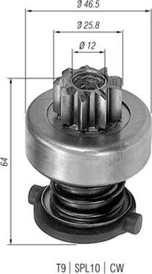 Magneti Marelli 940113020122 - Ведущая шестерня, стартер avtokuzovplus.com.ua