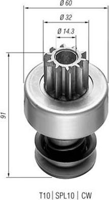 Magneti Marelli 940113020143 - Ведущая шестерня, стартер avtokuzovplus.com.ua