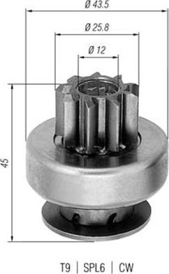 Magneti Marelli 940113020237 - Провідна шестерня, стартер autocars.com.ua